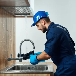 fontanero arreglando grifo cocina