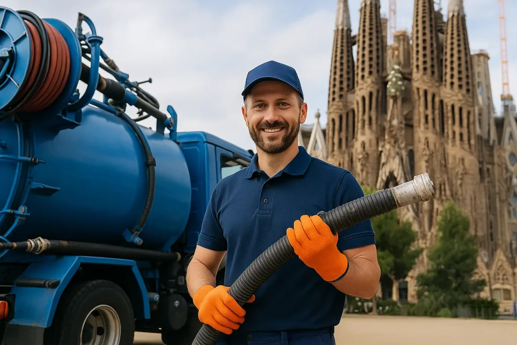 fontanero camion cuba la sagrada familia barcelona